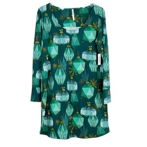 Soma Tunic Christmas Holiday Long Sleeve Sleep Shirt Medium Loungewear Casual